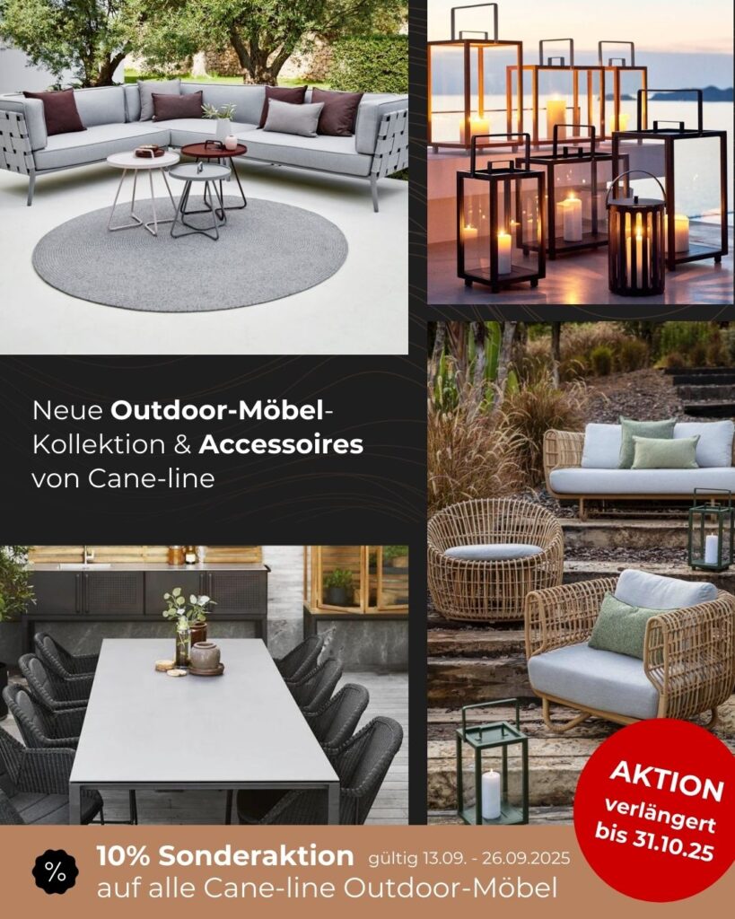 Aktion: 10% Rabatt auf Cane-Line Outdoor-Möbel - verlängert bis 31.10.25