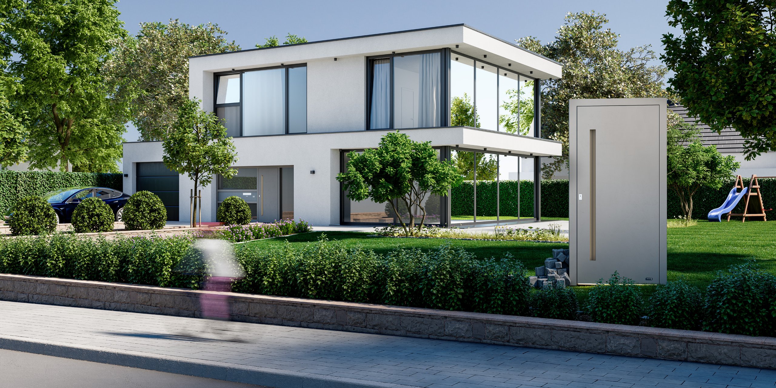 Moderne Aluminium-Haustür aus dem KÖSTER Programm bei Kutz Premium