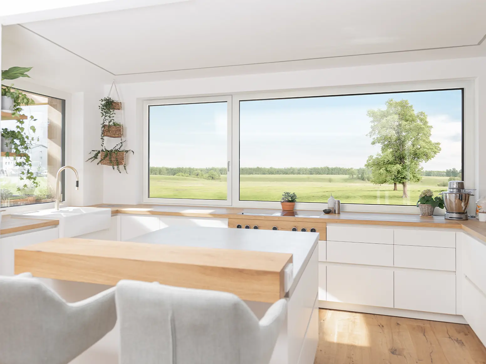 Internorm Kunststoff-Aluminium-Fenster in moderner Wohnsituation