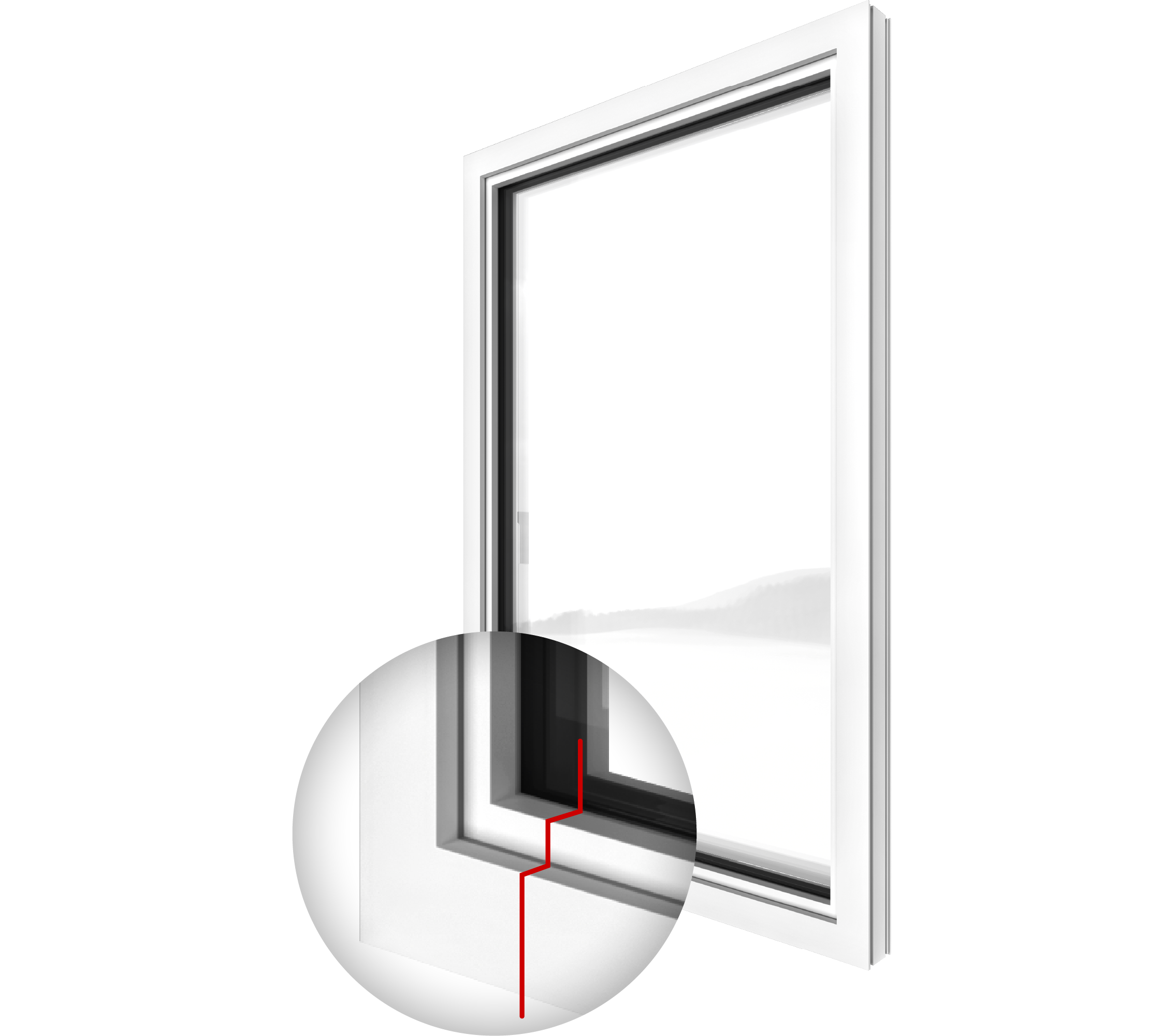Internorm KF 510 home pure, Kunststoff ohne Aluschale: Außenansicht