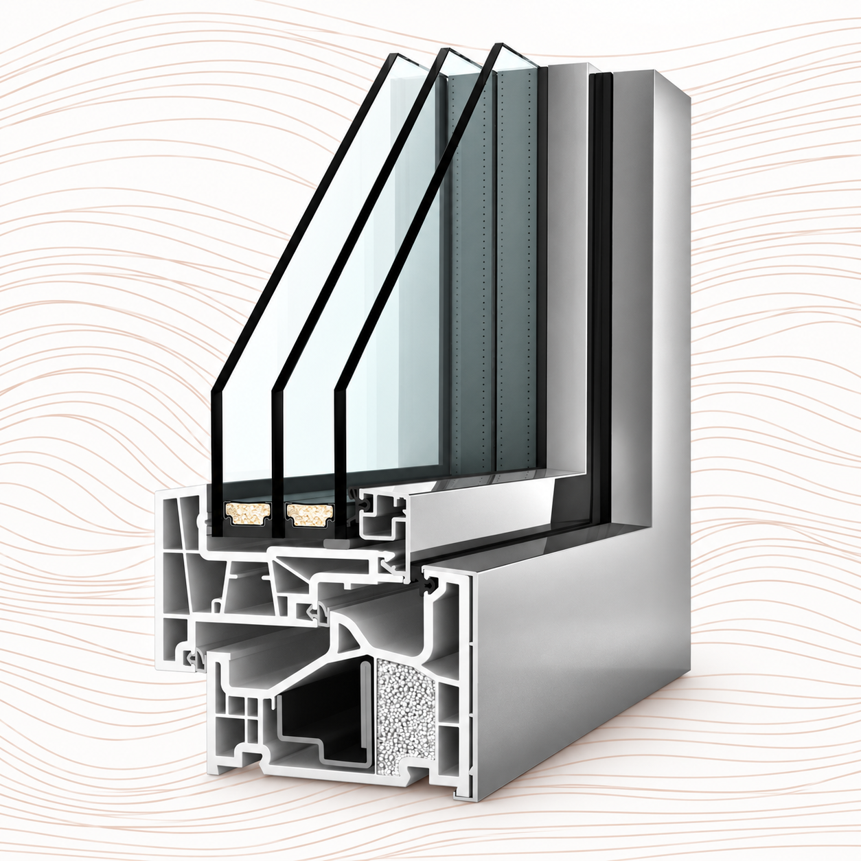 Internorm KF 510 Kunststoff-Aluminium-Fensterprofil mit Dreifachverglasung