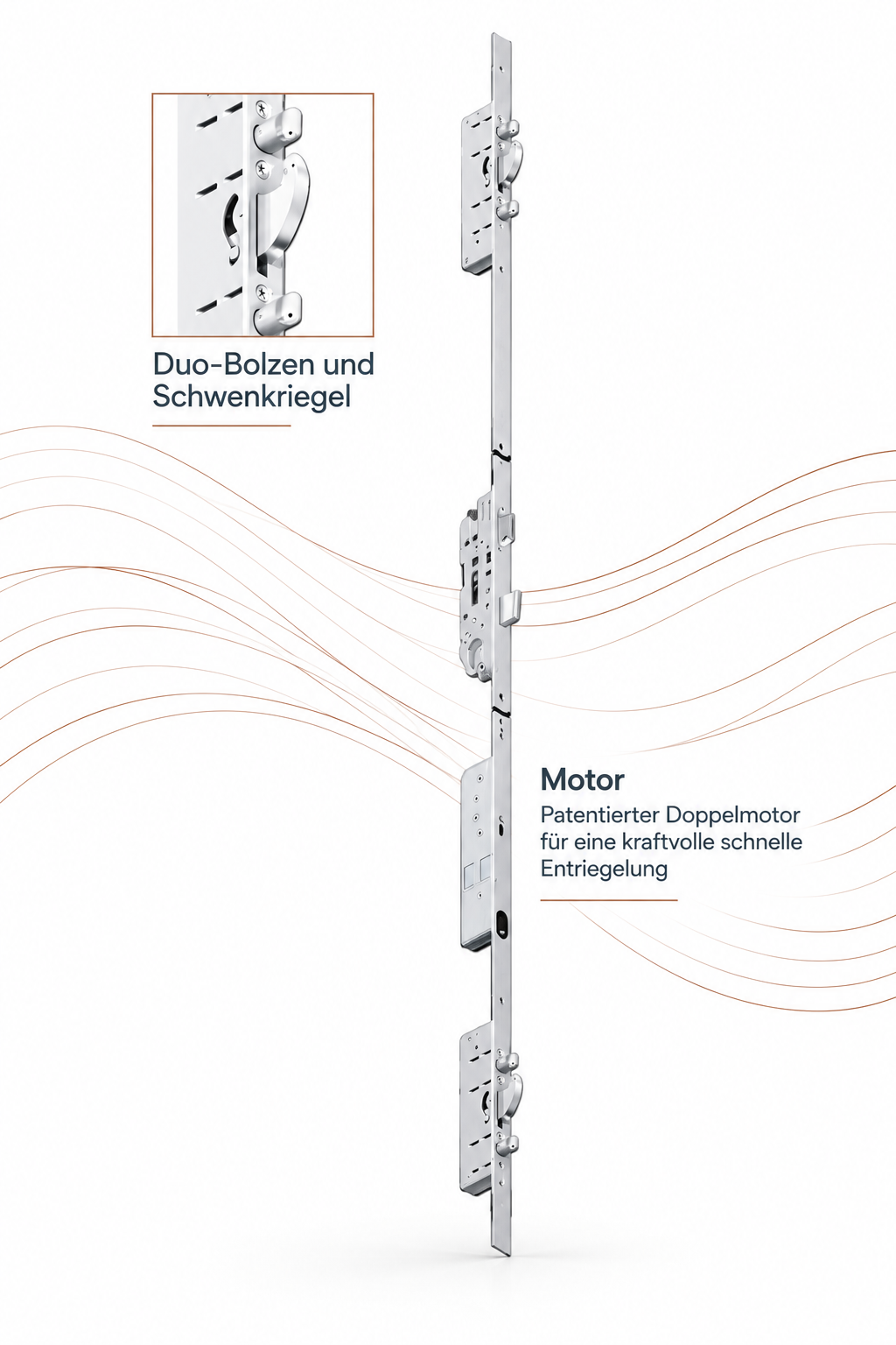 Multi-Tronic motorische Mehrfachverriegelung für Kutz Aluminium-Haustüren