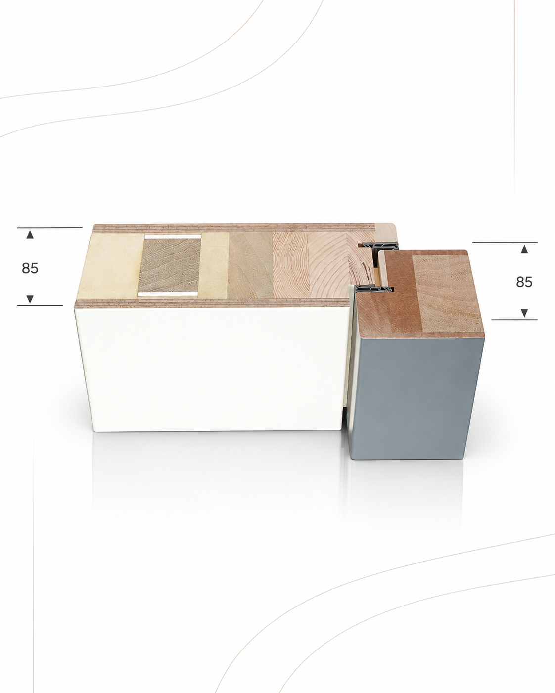 Holzhaustür KlimaFit85 bei Kutz – technischer Querschnitt des Türsystems mit 85 mm Bautiefe.