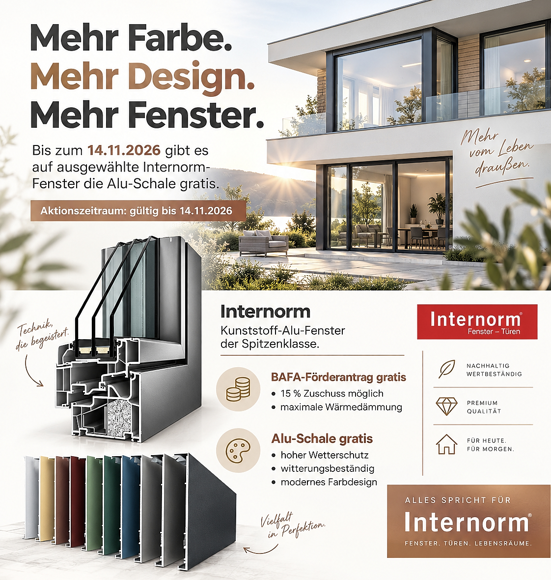 Internorm Fenster-Aktion bei Kutz Premium – Aluminium-Außenschale gratis