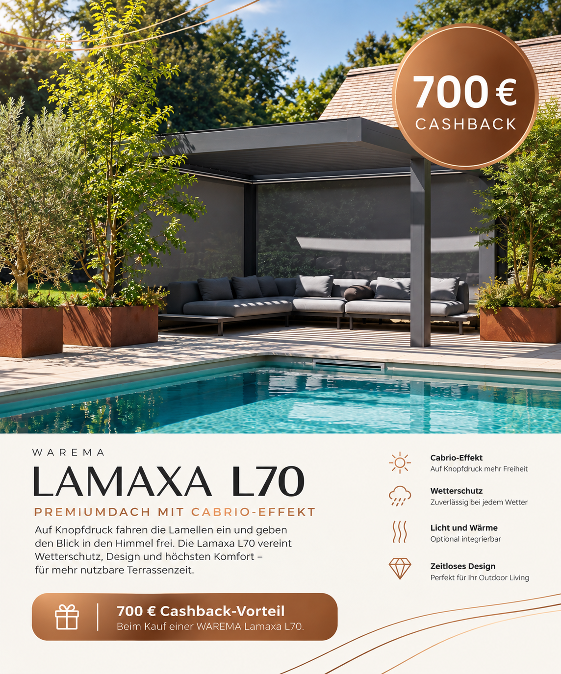 WAREMA Lamaxa L70 mit 700 Euro Cashback-Aktion bei Kutz Premium